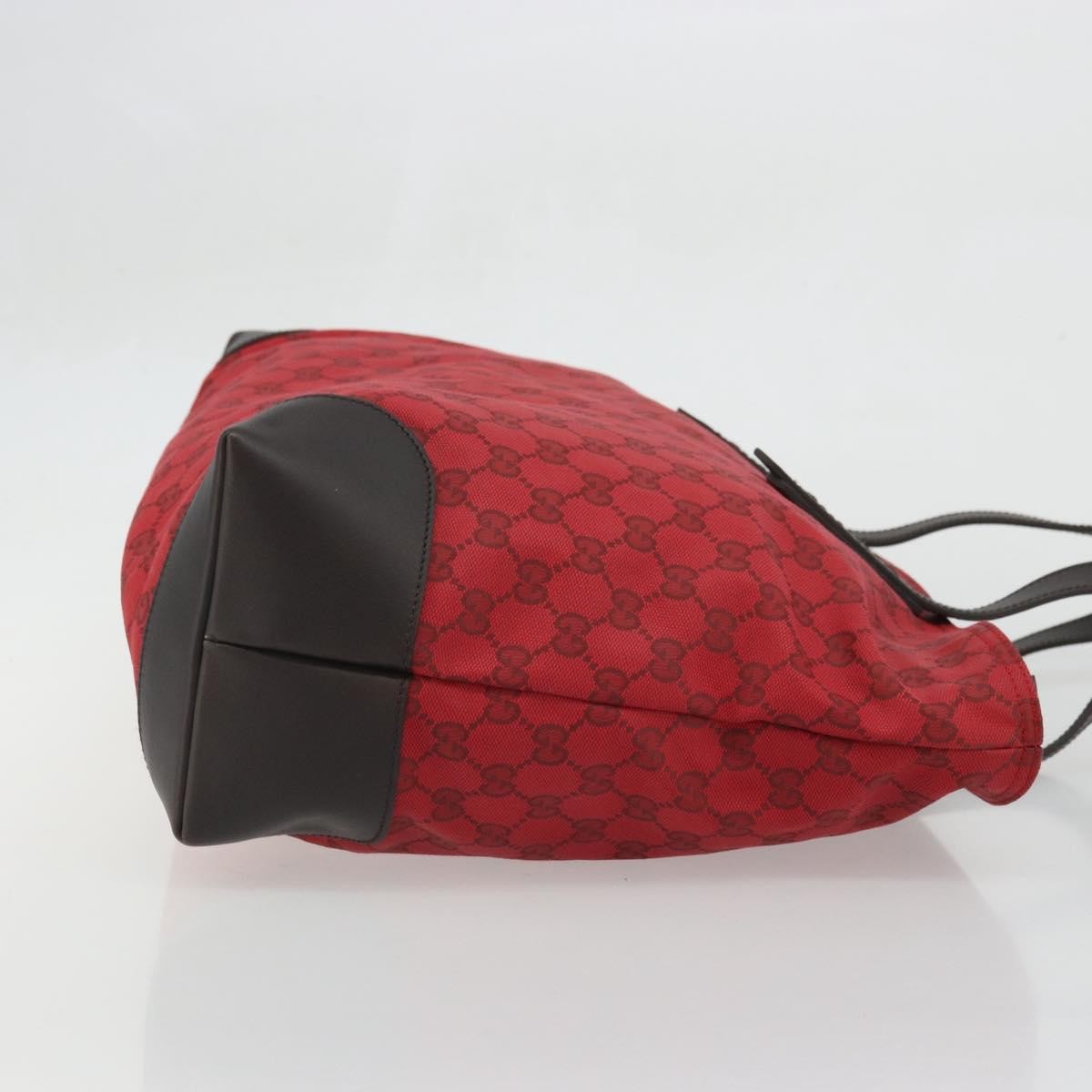 Gucci Original Zip Gg Canvas With Leather Red Canvas Tote Bag Bag (Pre-Owned)