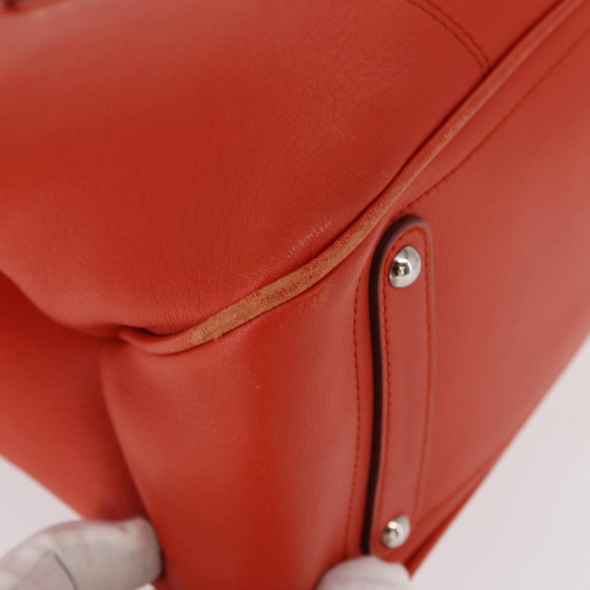 Salvatore Ferragamo Gancini Leather Orange Leather Handbag (Pre-Owned)