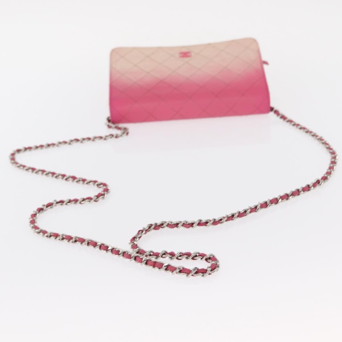 Chanel Wallet On Chain Quilted Ombre Lambskin Pink Leather Crossbody Bag Bag (Pre-Owned)