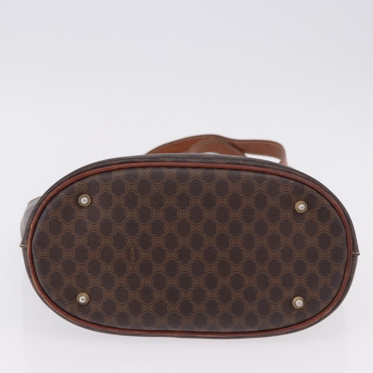Celine Vintage Macadam Canvas Brown Canvas Handbag (Pre-Owned)