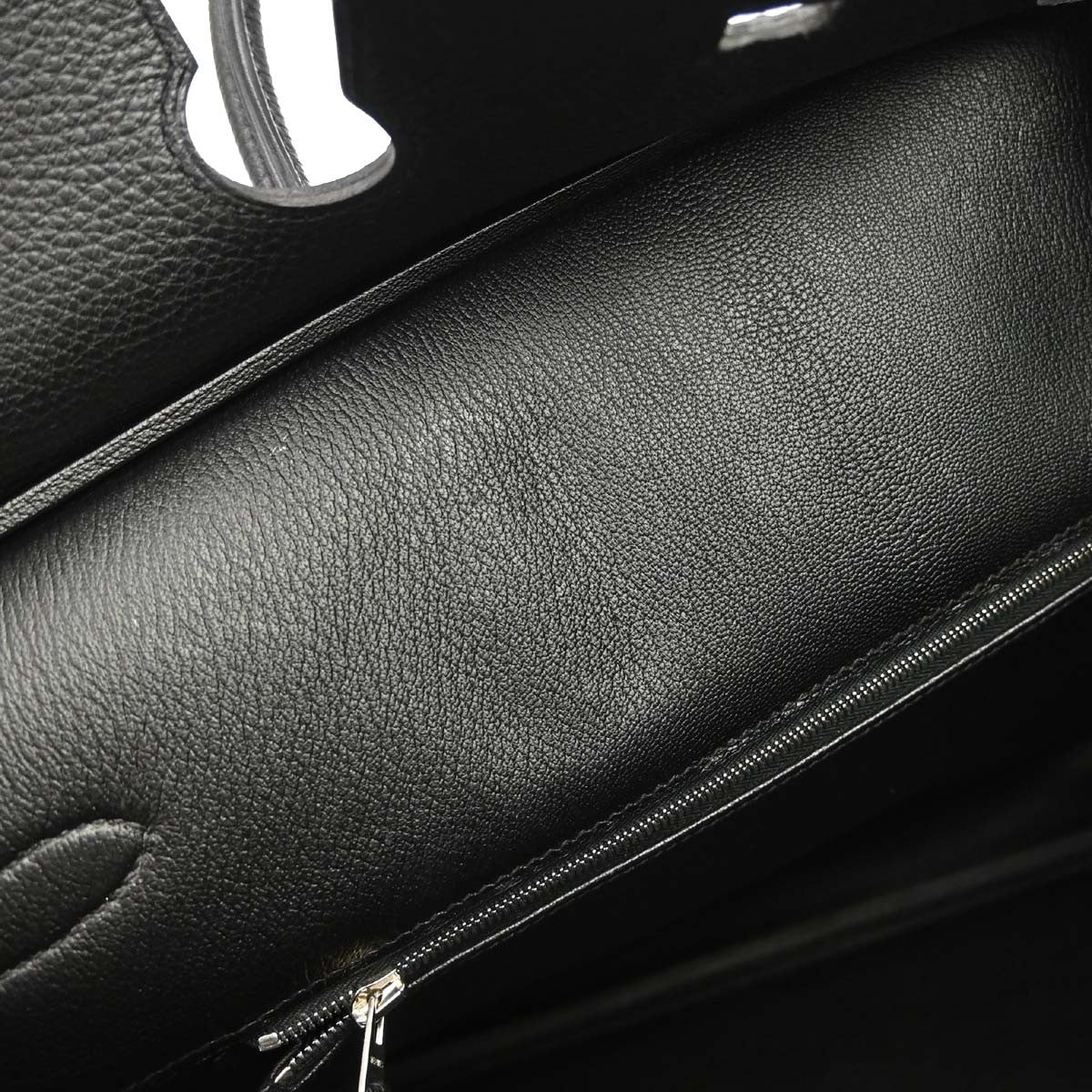 Hermes Birkin Black Togo With Palladium Hardware Black Calfskin Handbag (Pre-Owned)