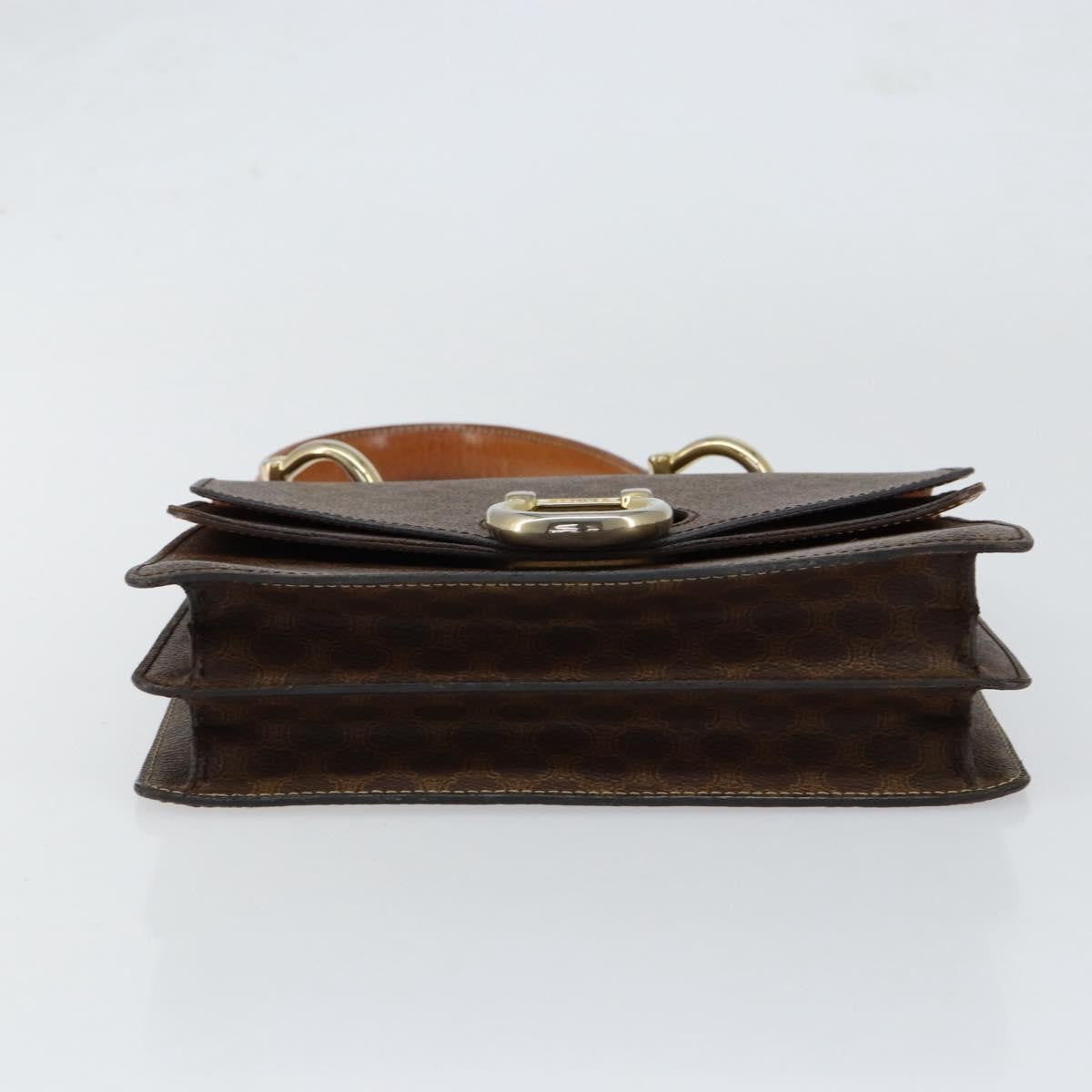 Celine Vintage Top Handle Macadam Canvas Brown Canvas Handbag (Pre-Owned)
