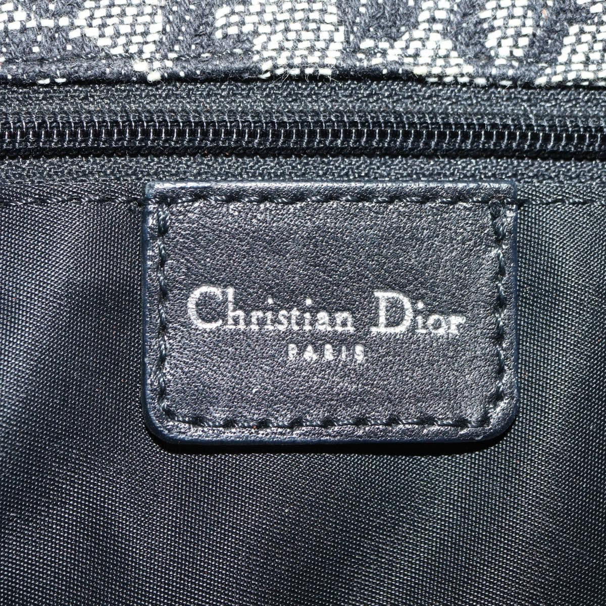 Christian Dior Vintage Cd Flap Messenger Diorissimo Canvas Black Canvas Shoulder Bag Bag (Pre-Owned)