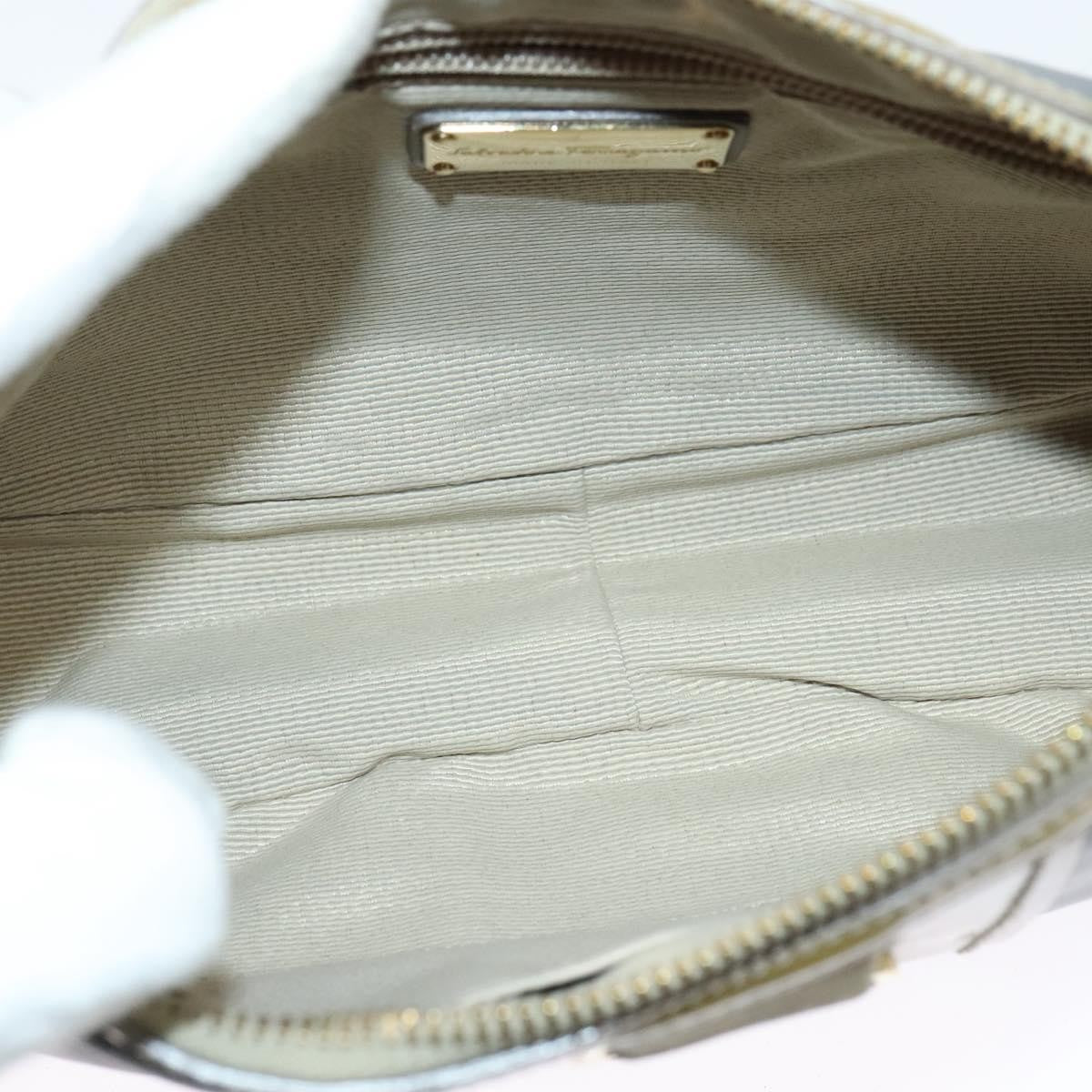 Salvatore Ferragamo Vala Leather Gray Leather Shoulder Bag Bag (Pre-Owned)