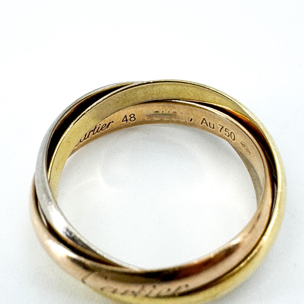 Cartier Trinity 18K Tricolor Gold Gold Gold Ring Jewelry (Pre-Owned)