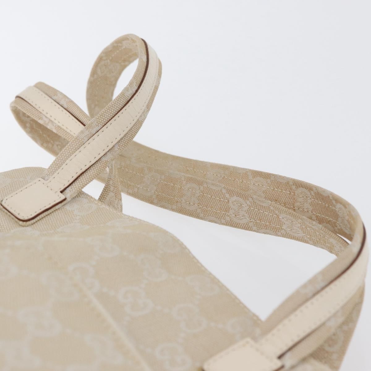 Gucci Double Pocket Tote Gg Canvas And Leather Ecru Canvas Handbag (Pre-Owned)