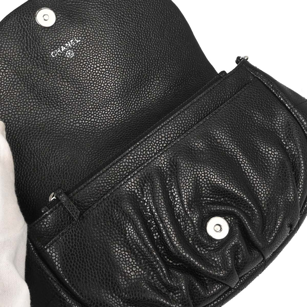Chanel Half Moon Wallet On Chain Caviar Black Calfskin Clutche & Pouche Bag (Pre-Owned)