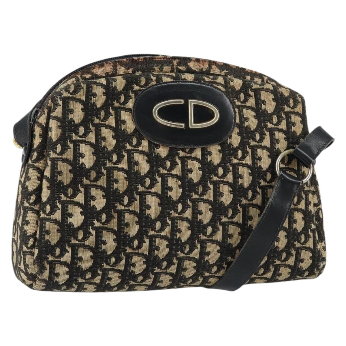 Christian Dior Vintage Cd Trotter Canvas Black Canvas Shoulder Bag Bag (Pre-Owned)
