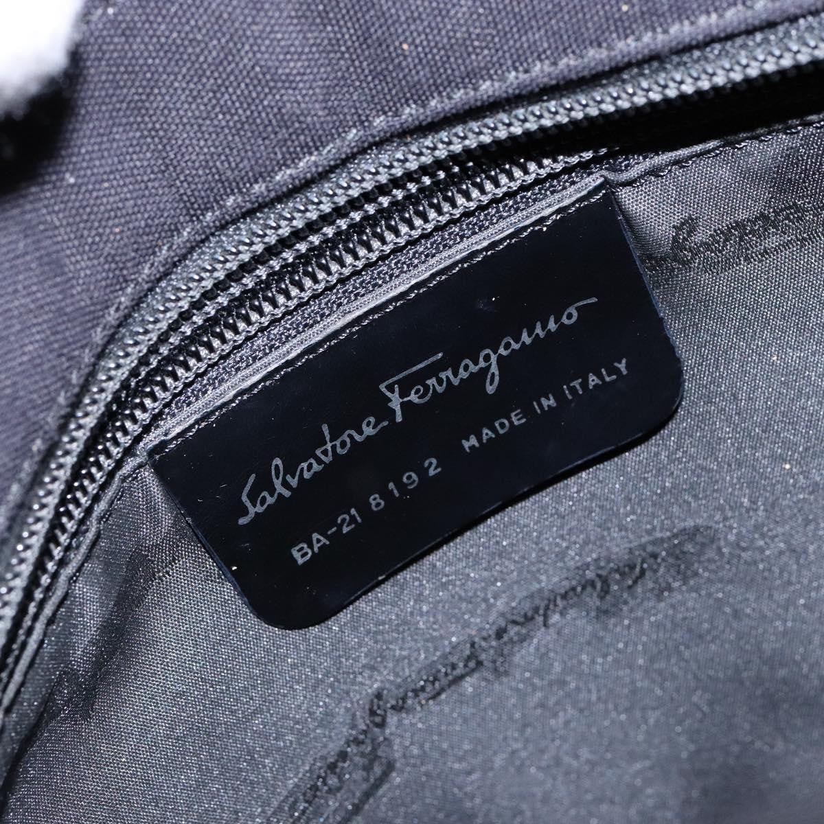 Salvatore Ferragamo Vala Canvas Black Canvas Bag (Pre-Owned)