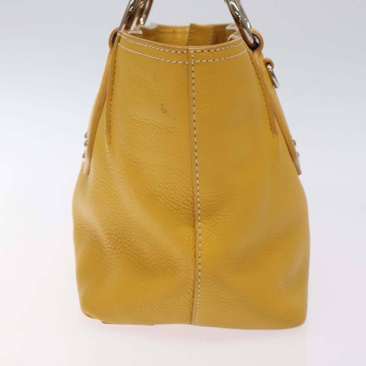 Prada Vintage Leather Yellow Leather Handbag (Pre-Owned)