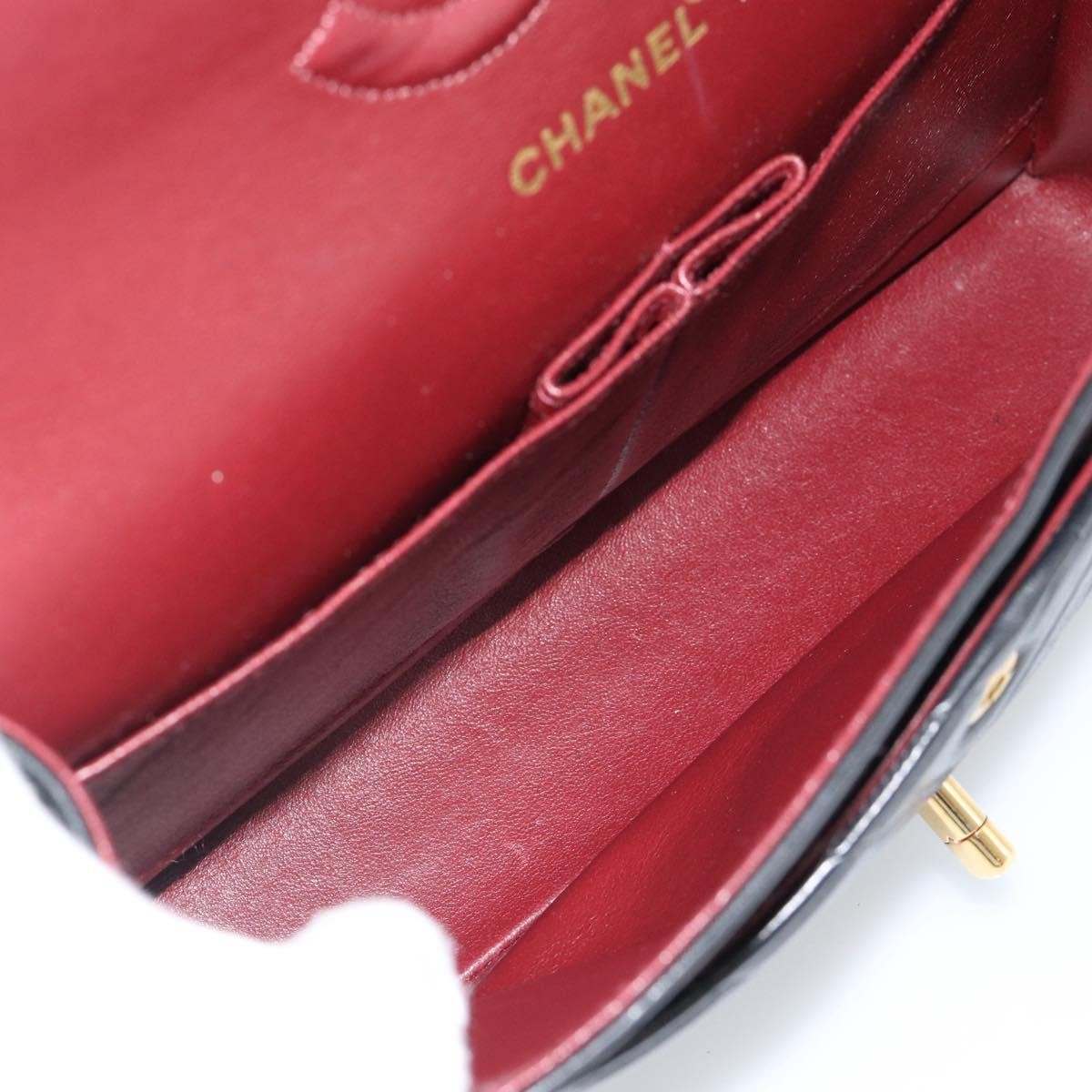 Chanel Timeless - Classic Double Flap Chevron Calfskin Black Calfskin Shoulder Bag Bag (Pre-Owned)