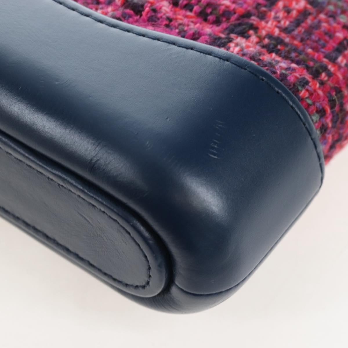 Chanel Gabrielle Double Zip Clutch With Chain Quilted Tweed Pink Tweed Clutche & Pouche Bag (Pre-Owned)