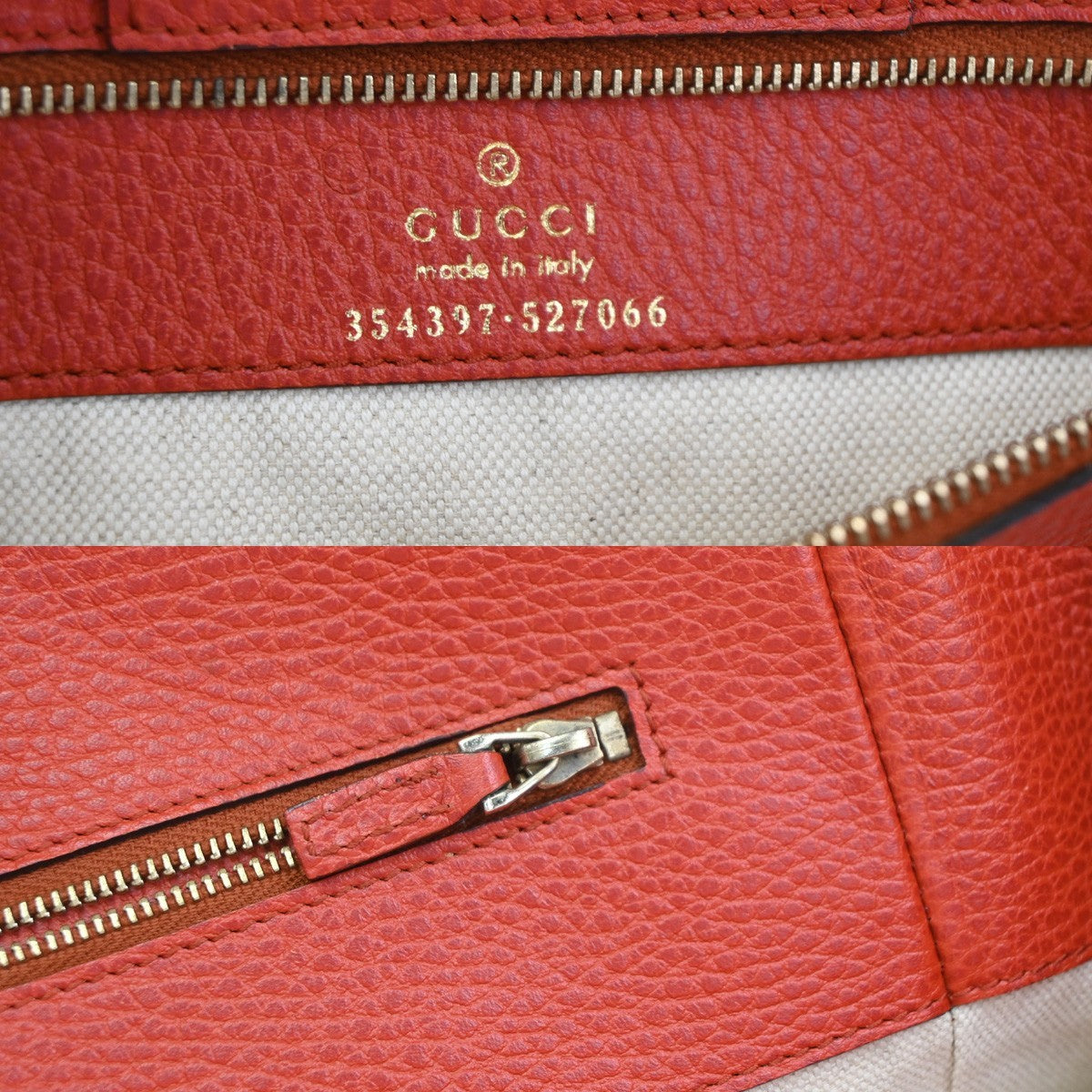Gucci Swing Tote Leather Red Leather Tote Bag Bag (Pre-Owned)