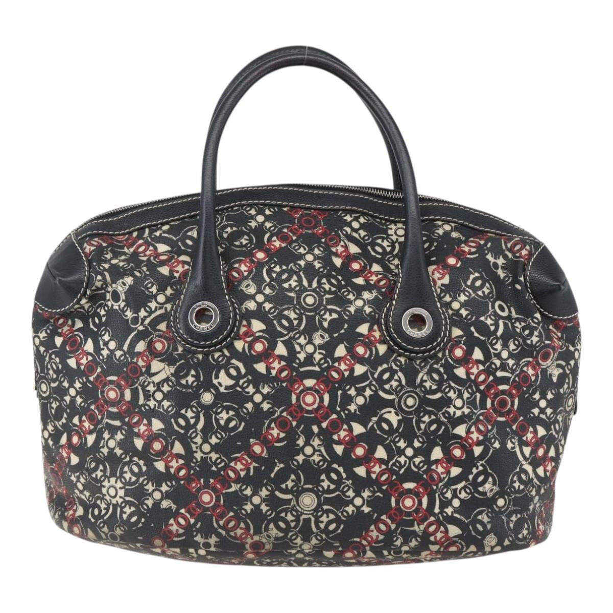 Chanel Optic Coco Bowler Printed Coated Canvas With Caviar Black Pvc Travel Bag Bag (Pre-Owned)