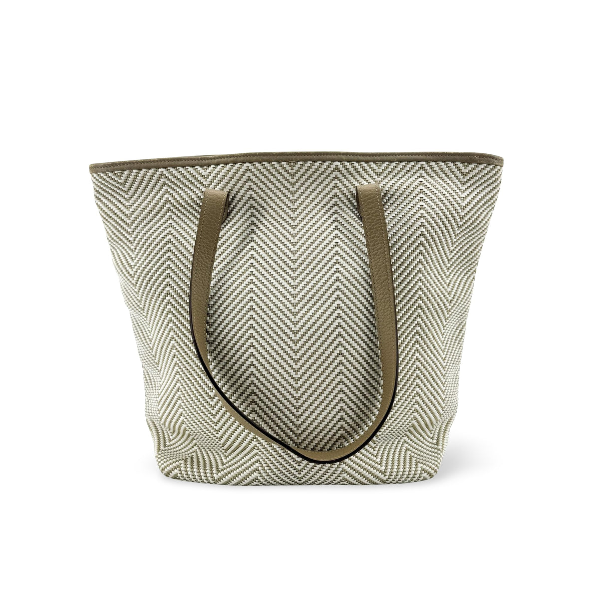 Hermes Chennai Woven Leather And Canvas White Canvas Tote Bag Bag (Pre-Owned)