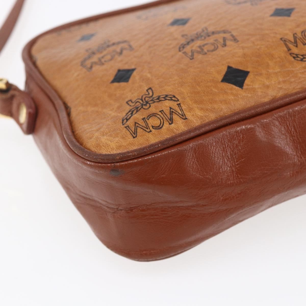 MCM Visetos Canvas And Leather Brown Canvas Shoulder Bag Bag (Pre-Owned)