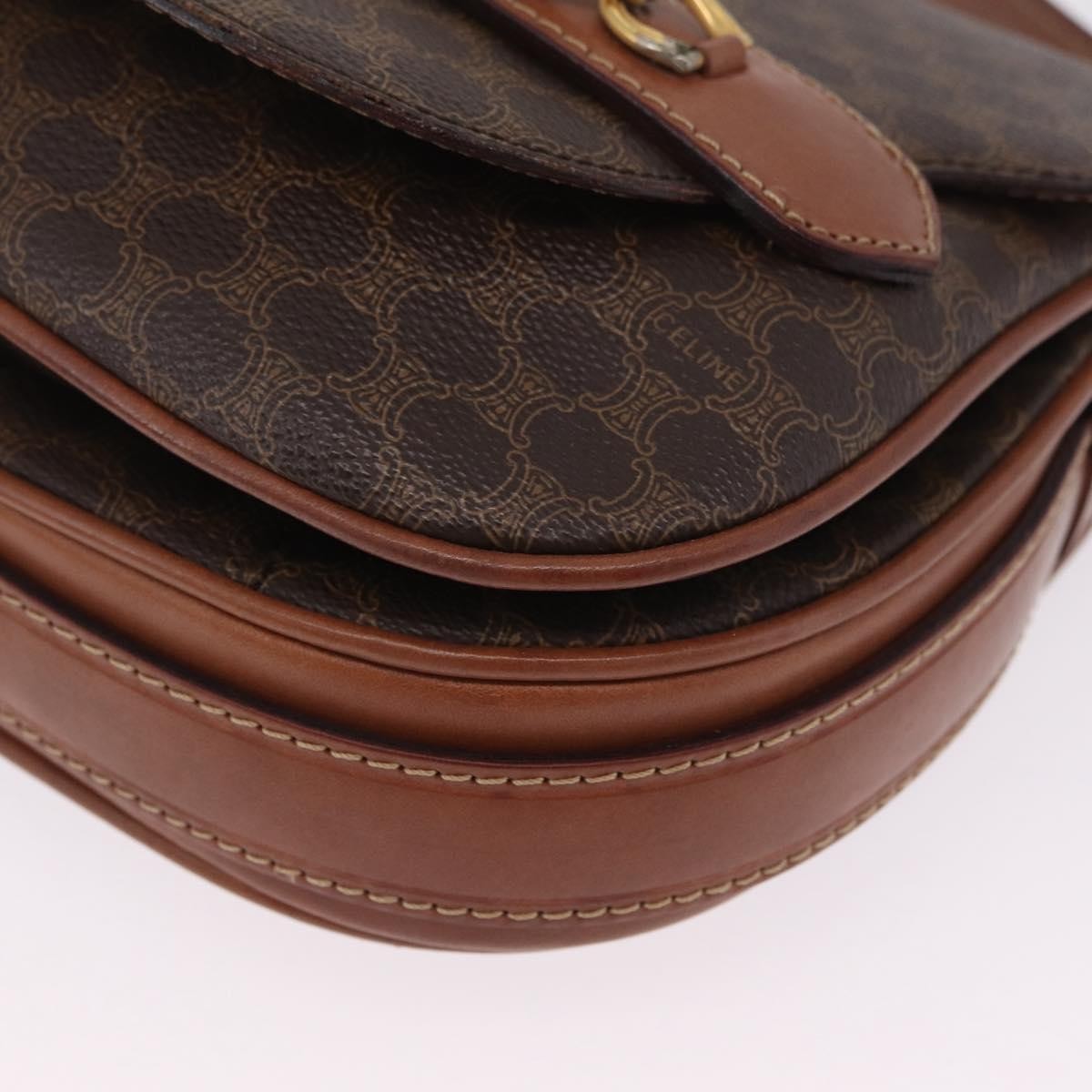 Celine Macadam Shoulder Canvas Brown Canvas Crossbody Bag Bag (Pre-Owned)