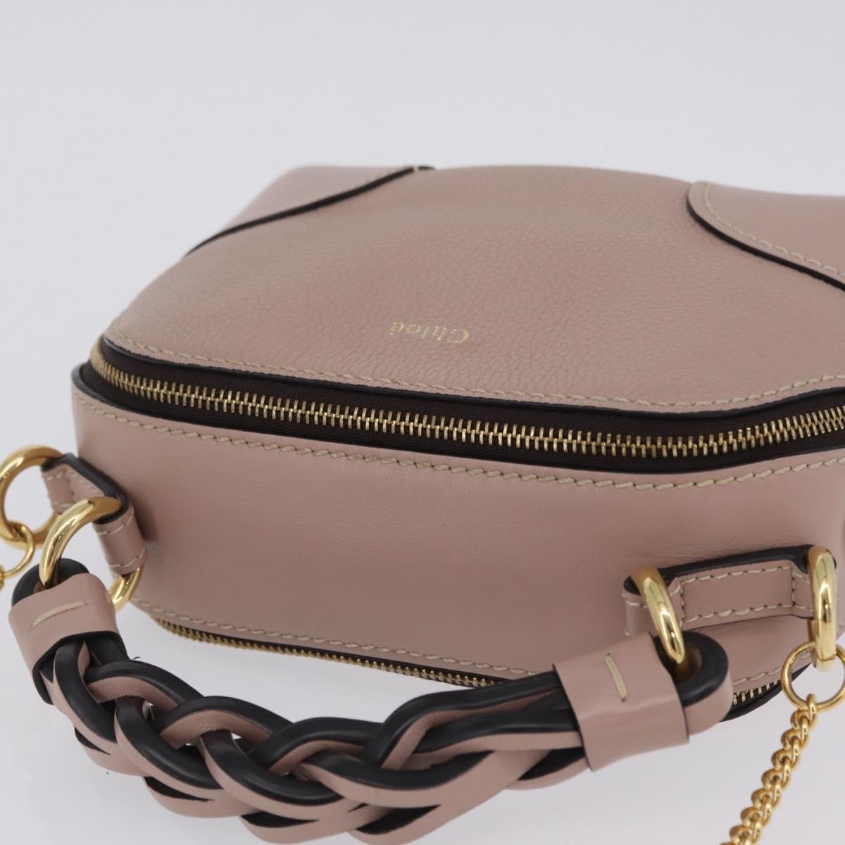 Chloe Daria Chain Leather Pink Leather Handbag (Pre-Owned)