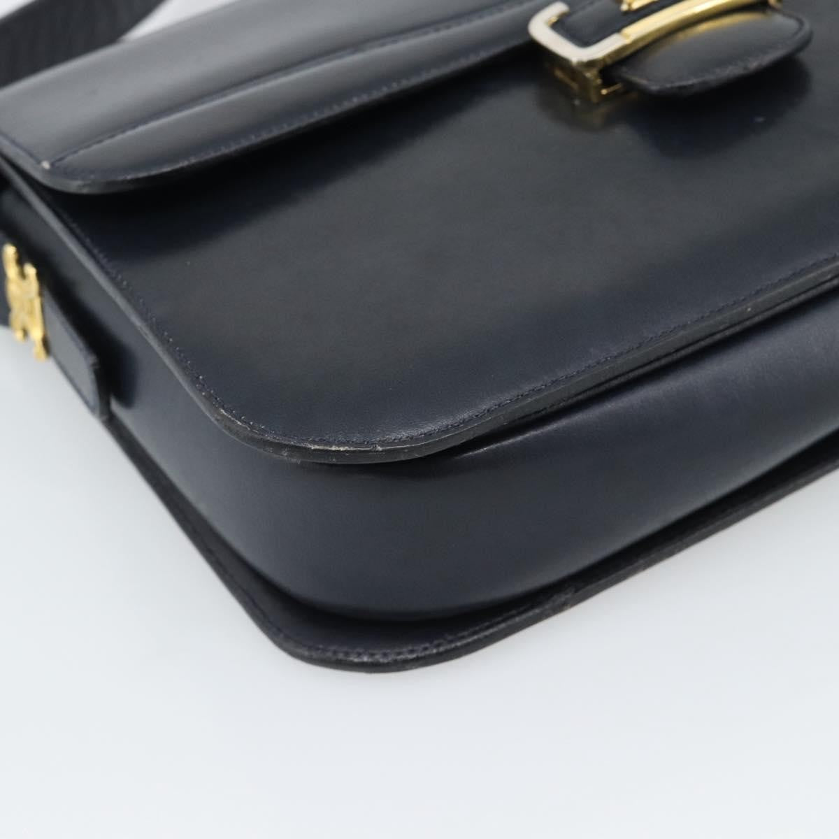 Celine Vintage Horse Carriage Bag Trihomphe Leather Navy Leather Shoulder Bag Bag (Pre-Owned)