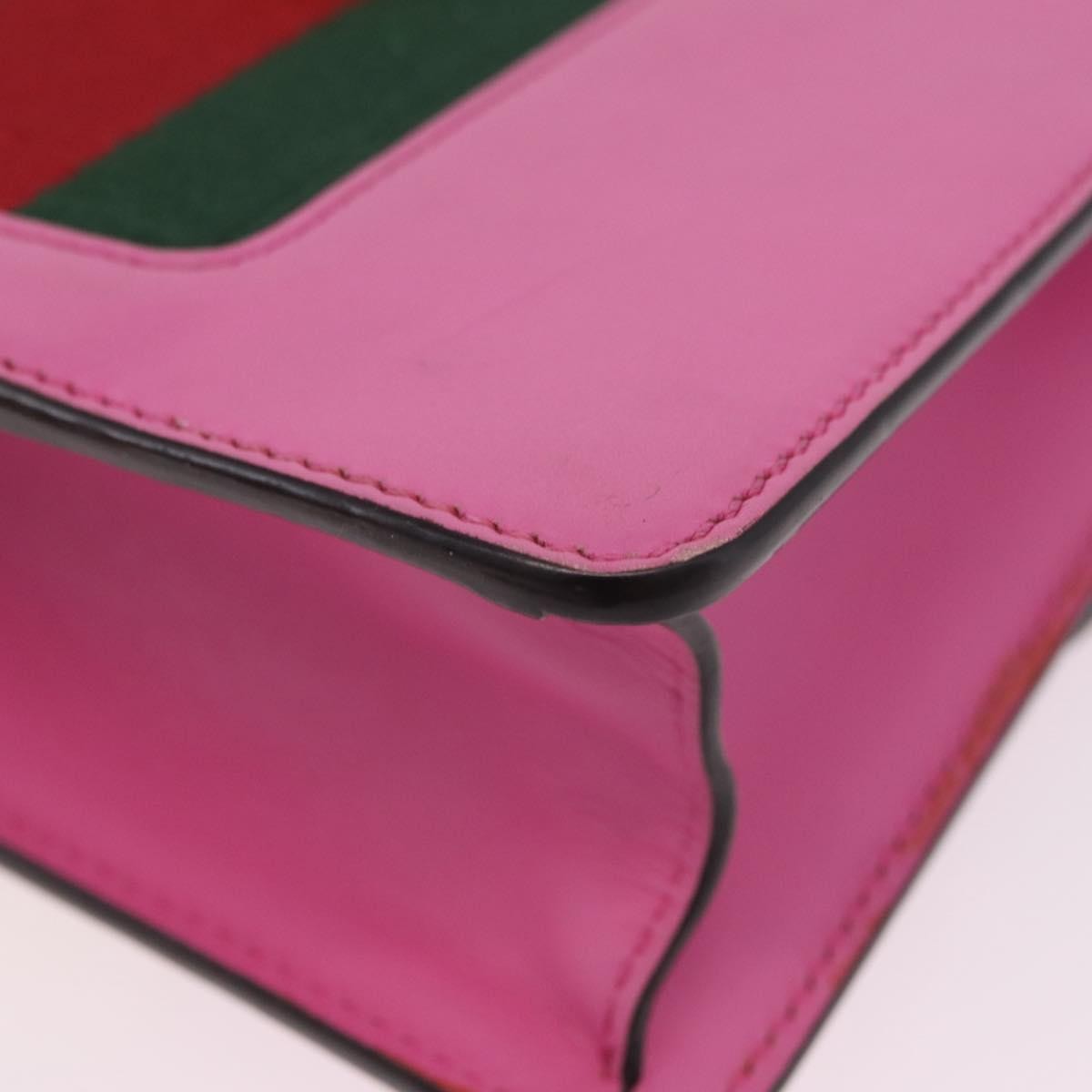 Gucci Sylvie Chain Leather Pink Leather Shoulder Bag Bag (Pre-Owned)