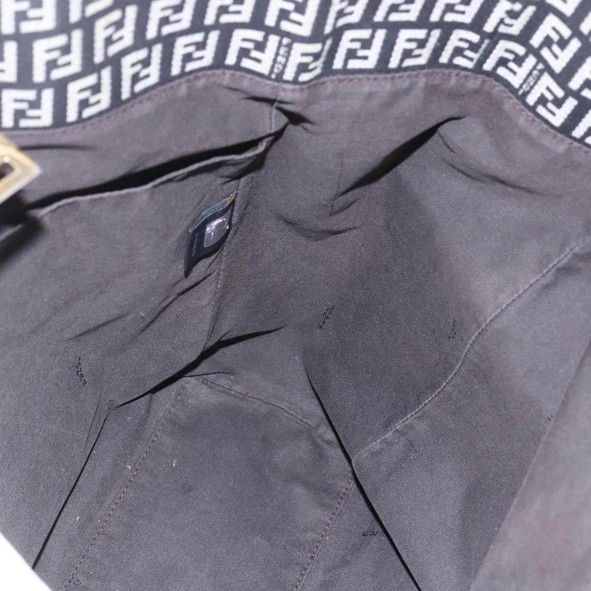 Fendi Zucca Tote Canvas Black Canvas Tote Bag Bag (Pre-Owned)