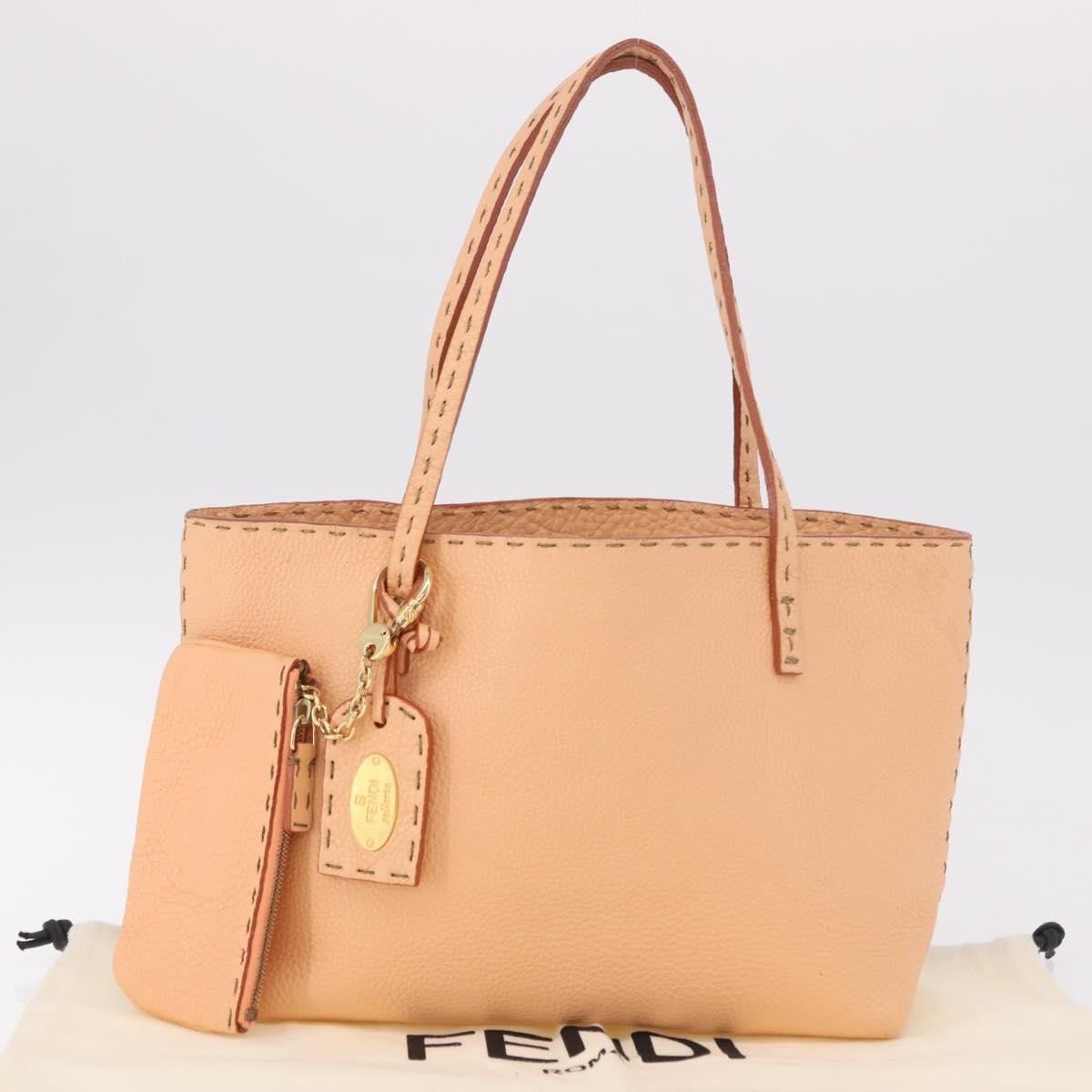 Fendi Selleria Carla Leather Orange Leather Tote Bag Bag (Pre-Owned)