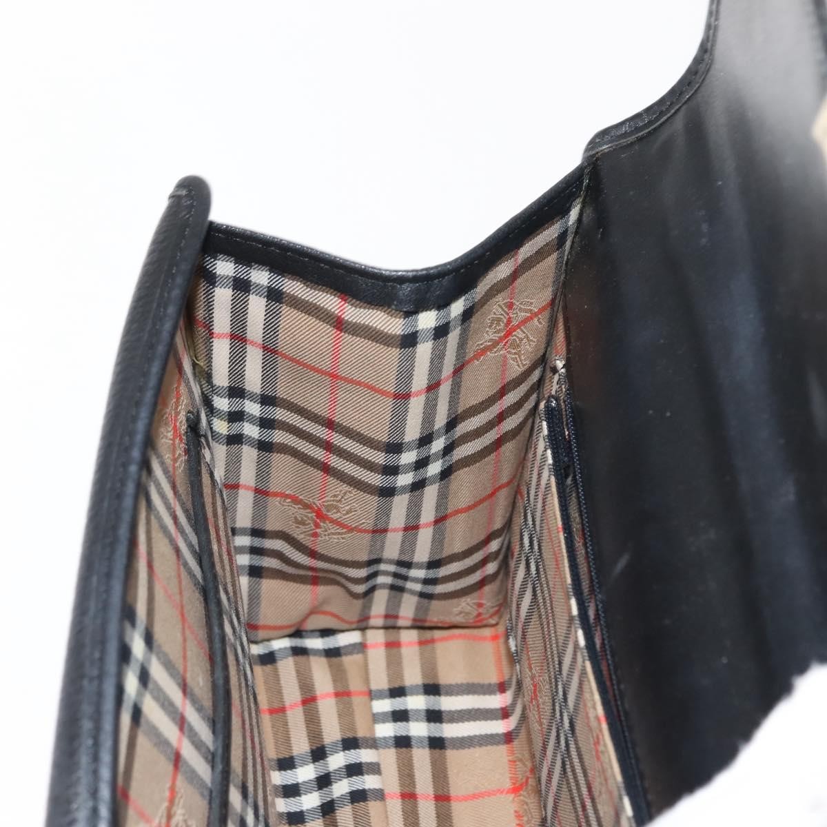 Burberry Vintage Leather Black Leather Handbag (Pre-Owned)