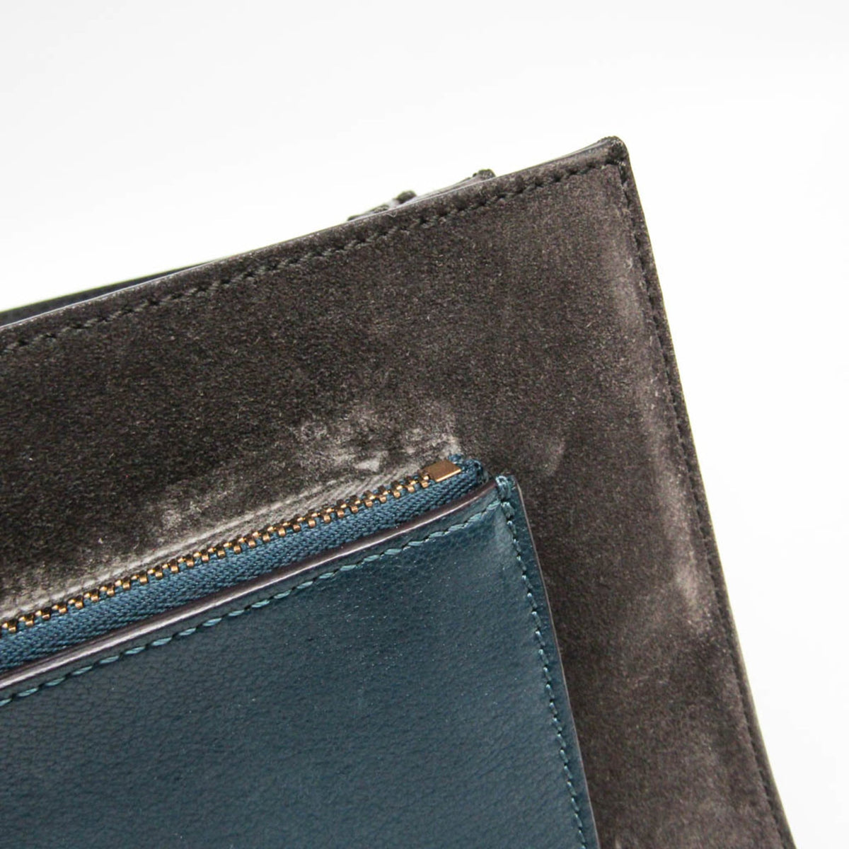 Givenchy Gv3 Flap Leather With Suede Blue Leather Handbag (Pre-Owned)