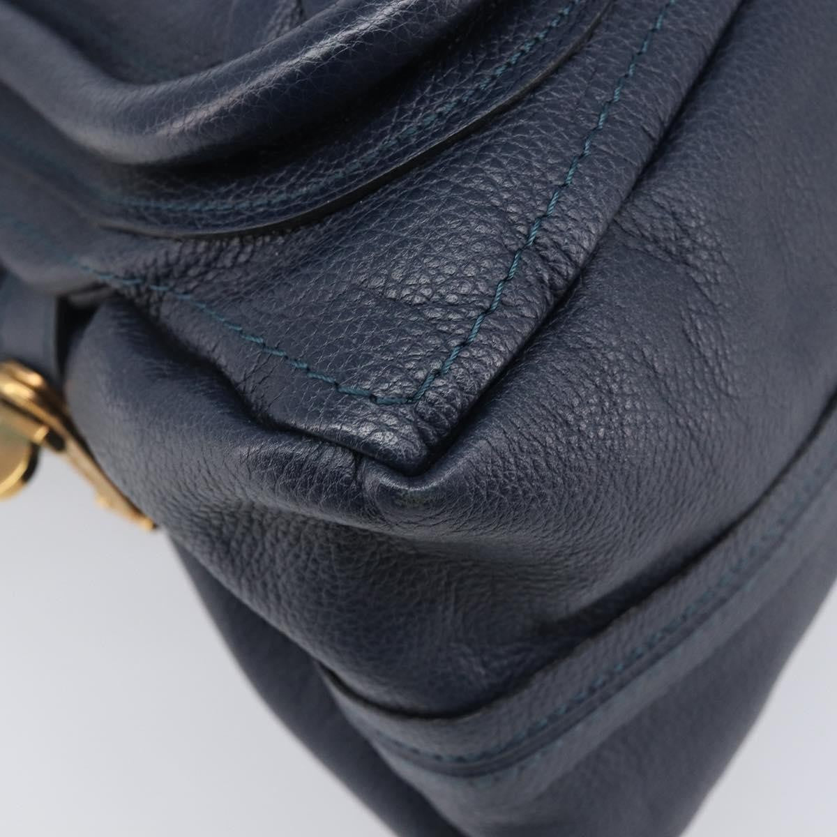 Chloe Paraty Top Handle Leather Navy Leather Handbag (Pre-Owned)