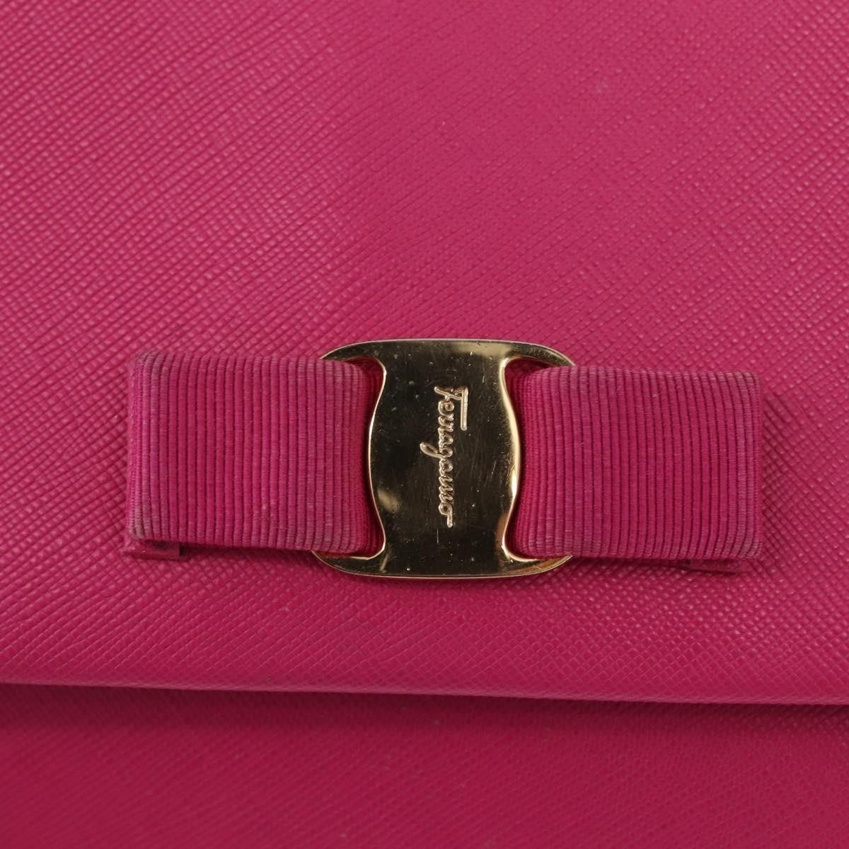 Salvatore Ferragamo Vala Chain Leather Pink Leather Shoulder Bag Bag (Pre-Owned)
