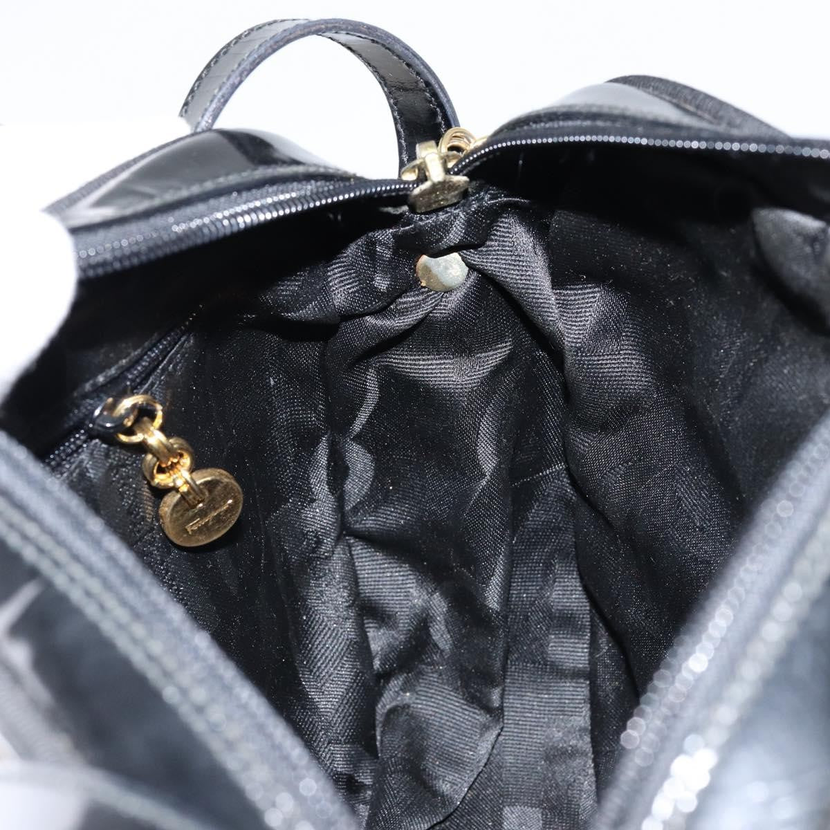 Salvatore Ferragamo Vala Patent Leather Black Patent_Leather Shoulder Bag Bag (Pre-Owned)