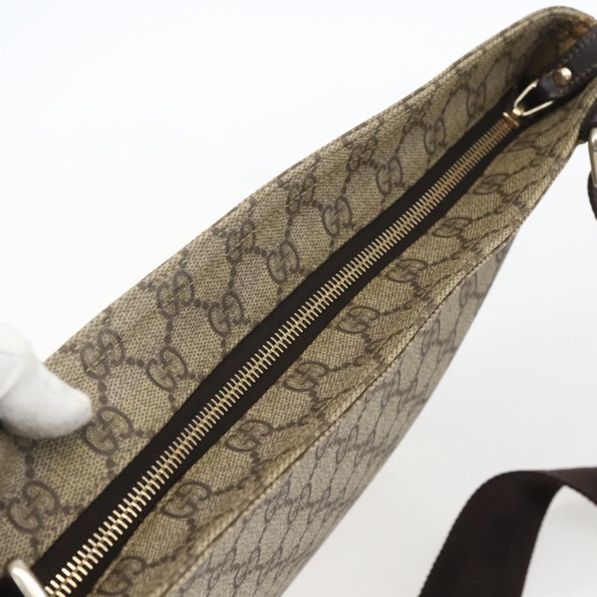 Gucci Zip Top Messenger Gg Coated Canvas Beige Canvas Shoulder Bag Bag (Pre-Owned)