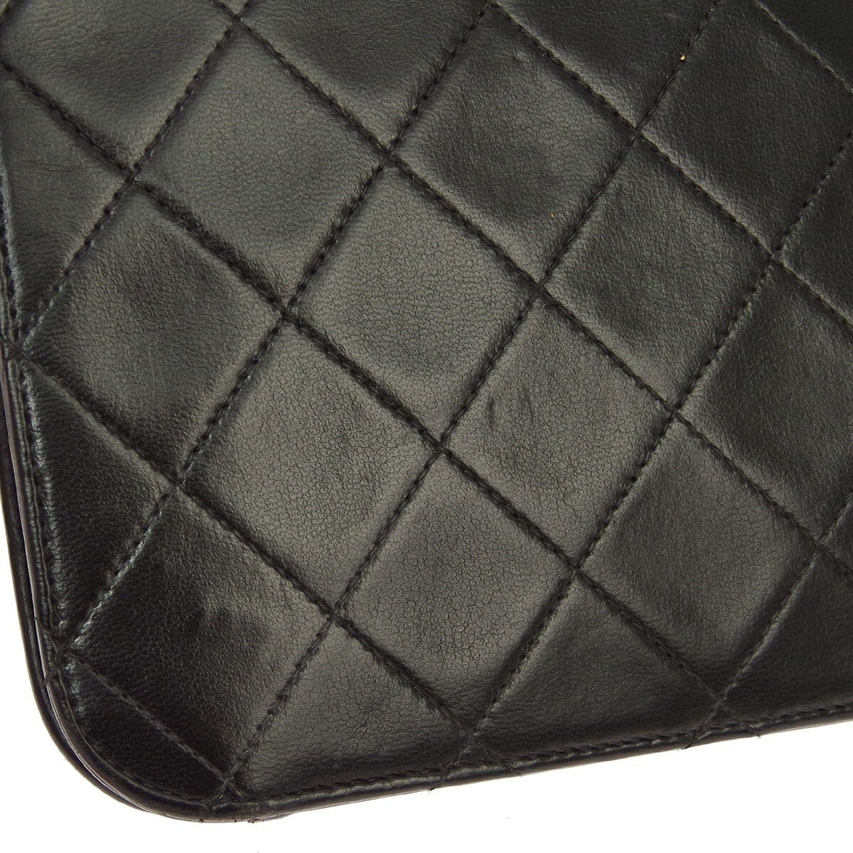 Chanel Vintage Classic Single Flap Quilted Lambskin Black Leather Shoulder Bag Bag (Pre-Owned)