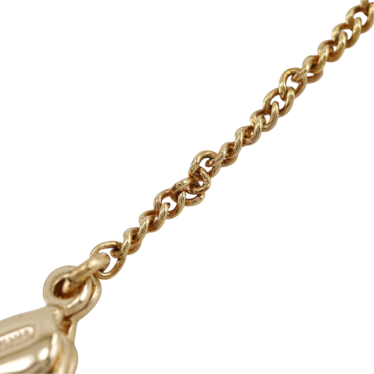 Christian Dior Bow Cd Pendant Metal With Crystal Gold Gold_Plated Necklace Jewelry (Pre-Owned)