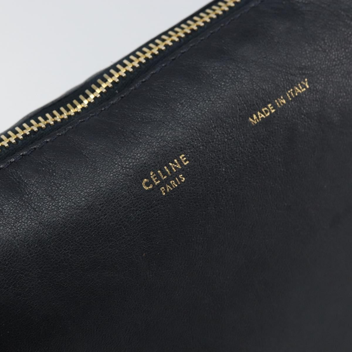 Celine Vintage Leather Navy Leather Shoulder Bag Bag (Pre-Owned)