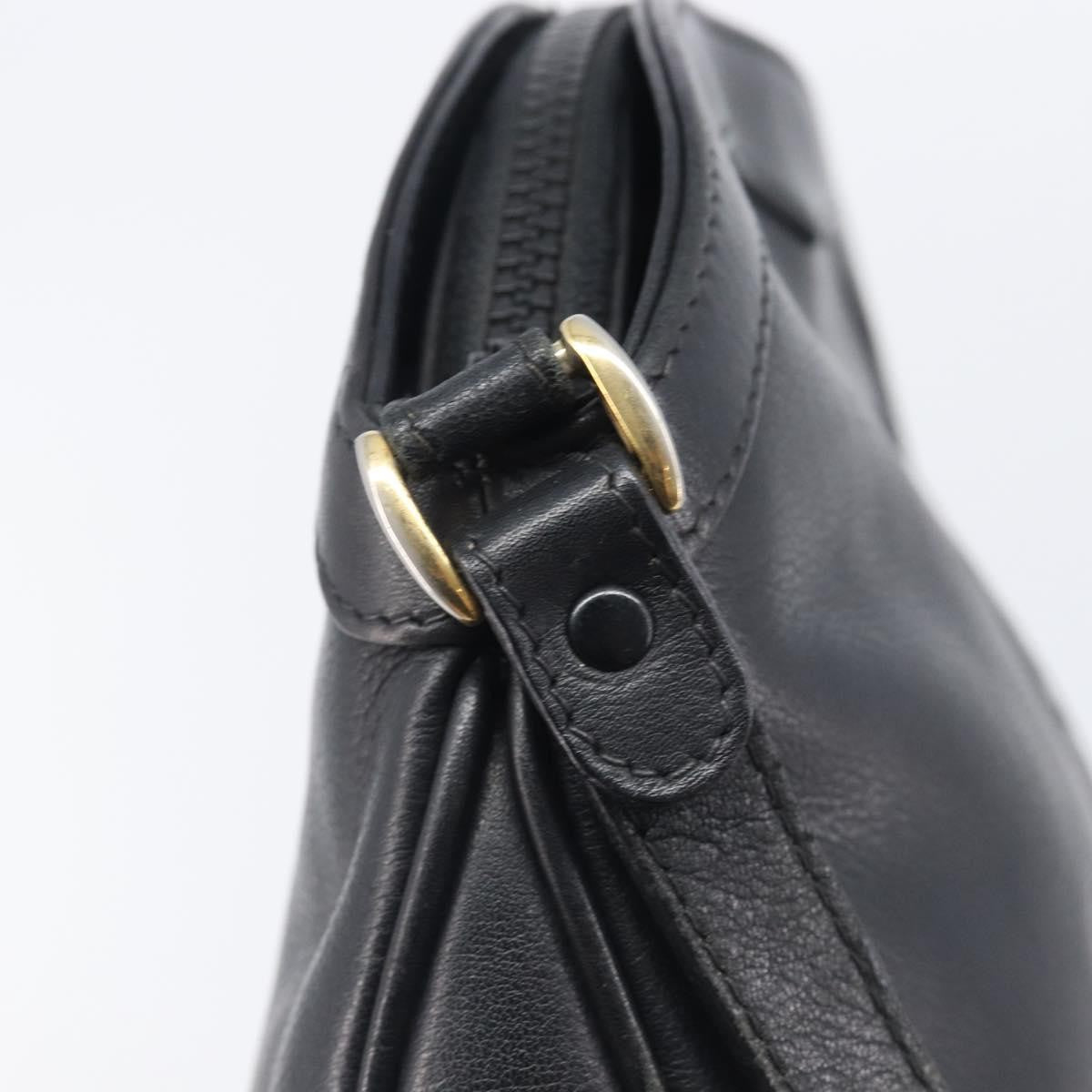 Gucci Shoulder Leather Black Leather Shoulder Bag Bag (Pre-Owned)