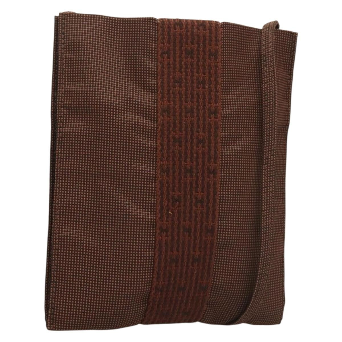 Hermes Herline Canvas Brown Canvas Crossbody Bag Bag (Pre-Owned)