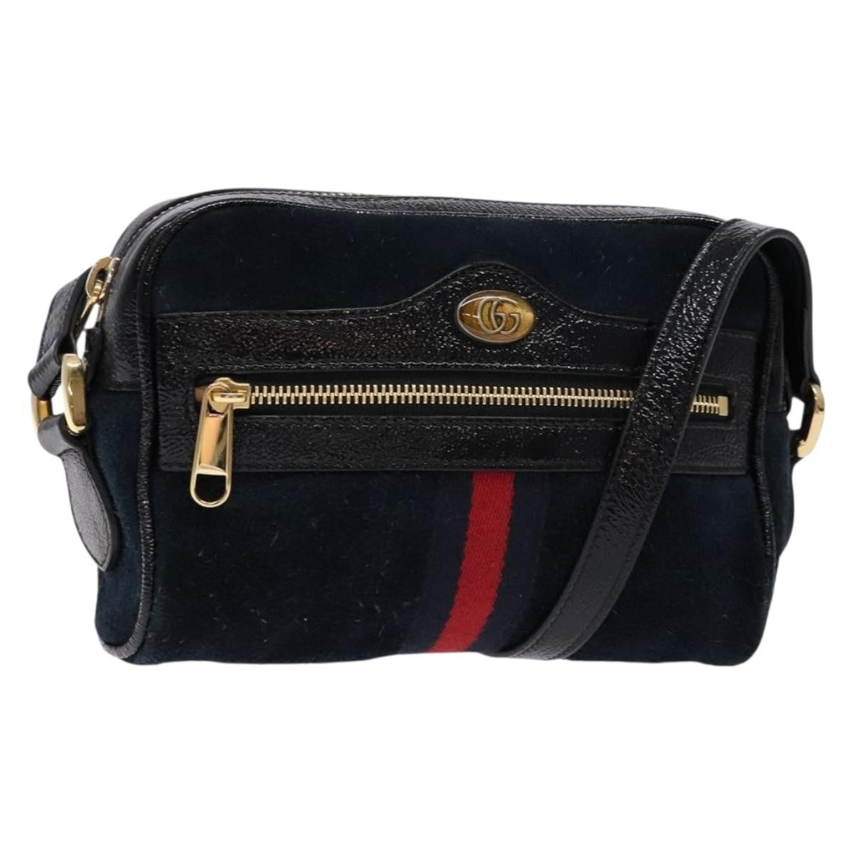 Gucci Ophidia Suede Navy Suede Shoulder Bag Bag (Pre-Owned)