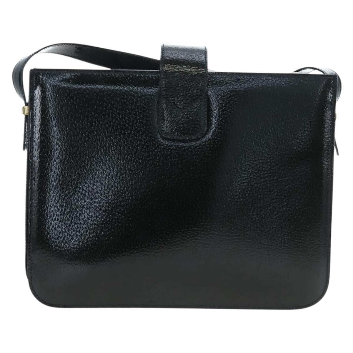 Celine Vintage Logo Ring Shoulder Bag Patent Leather Green Patent_Leather Shoulder Bag Bag (Pre-Owned)