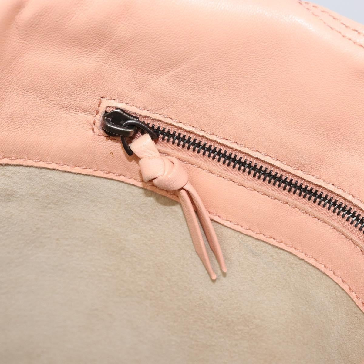 Bottega Veneta Regent Leather With Intrecciato Detail Pink Leather Tote Bag Bag (Pre-Owned)