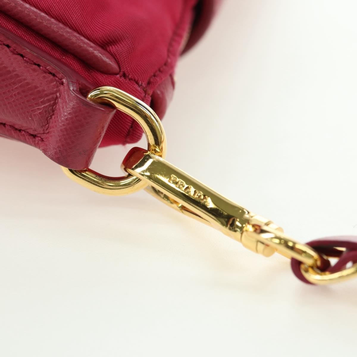 Prada Chain Tessuto And Saffiano Leather Pink Nylon Shoulder Bag Bag (Pre-Owned)