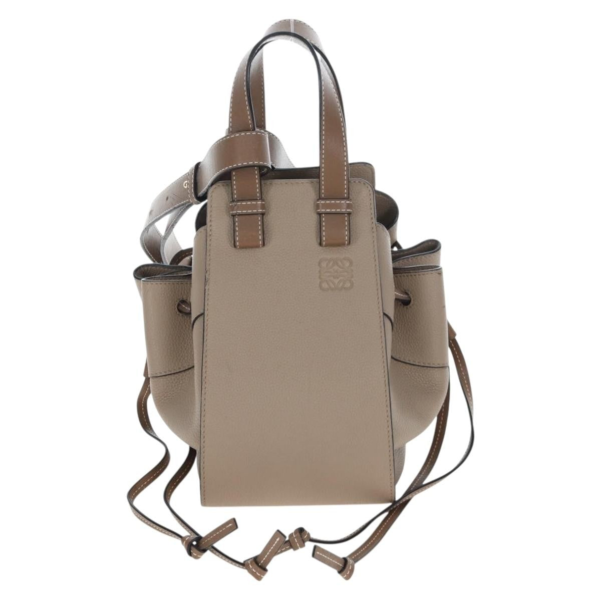 Loewe Hammock Leather Beige Leather Handbag (Pre-Owned)