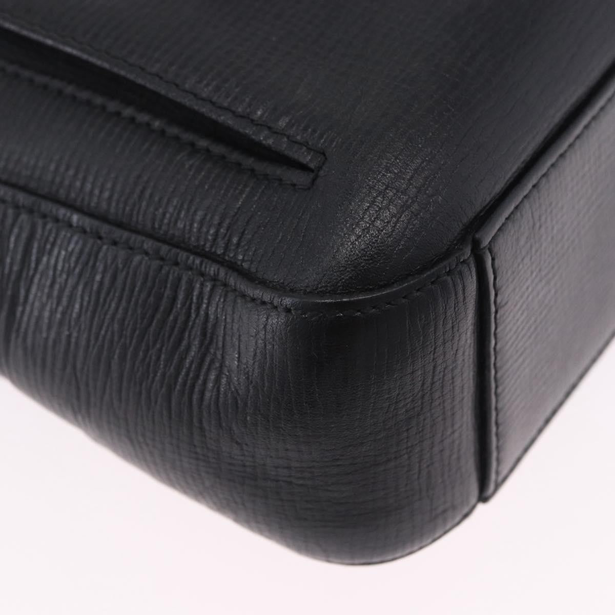 Loewe Shoulder Bag Leather Black Leather Shoulder Bag Bag (Pre-Owned)