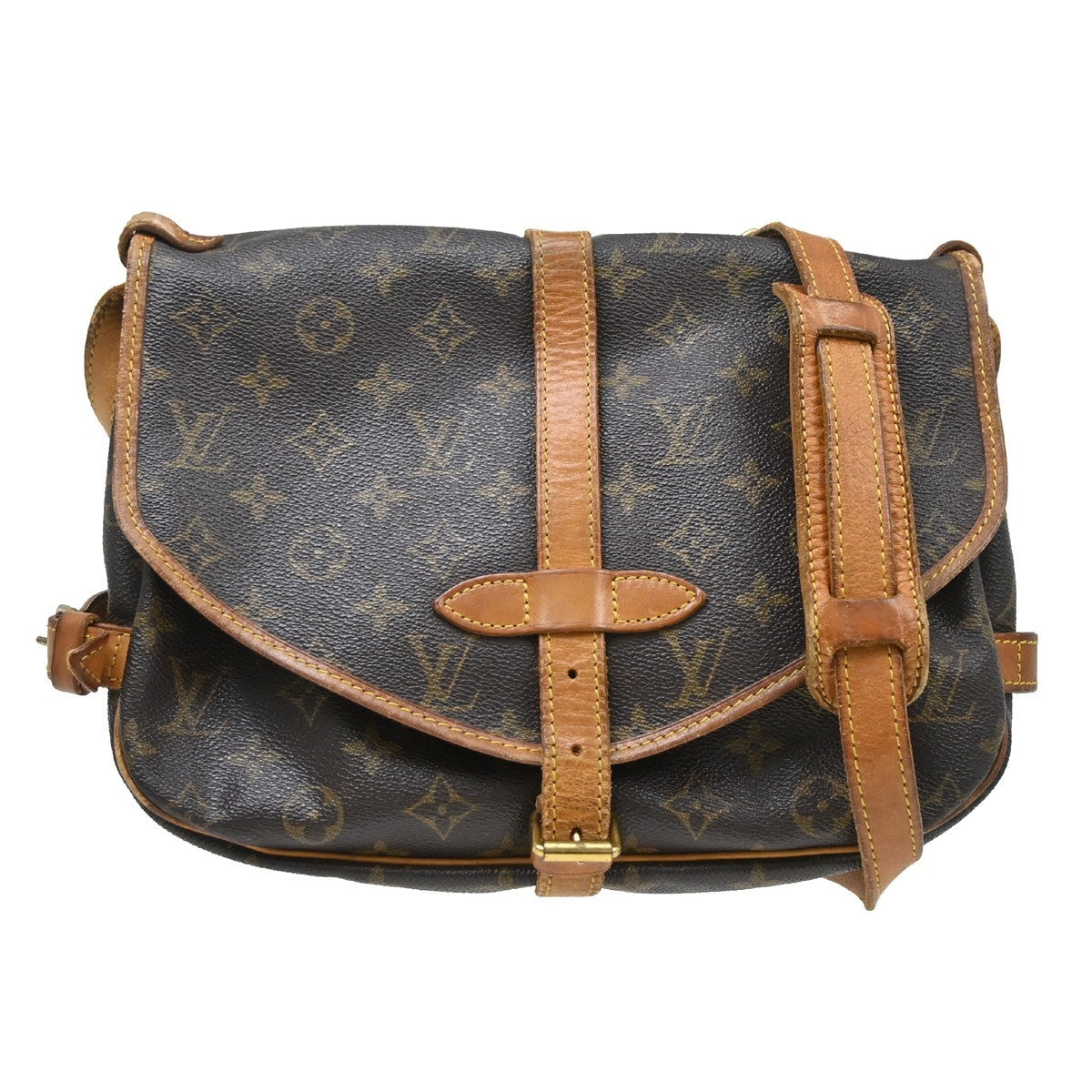Louis Vuitton Saumur Monogram Canvas Brown Canvas Shoulder Bag Bag (Pre-Owned)