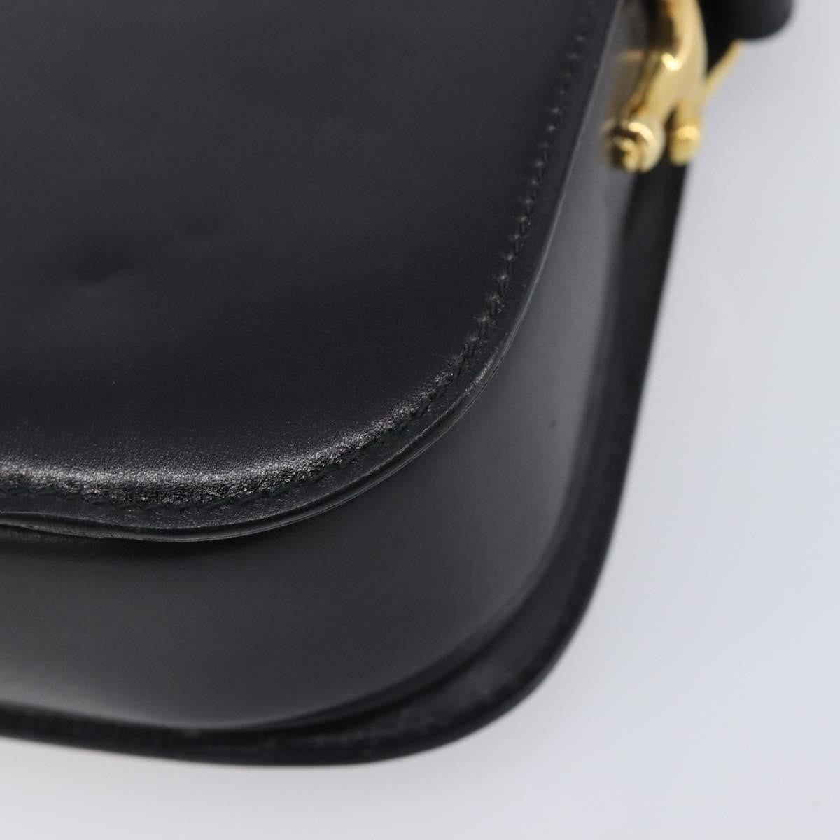Celine Horse Carriage Leather Black Leather Shoulder Bag Bag (Pre-Owned)