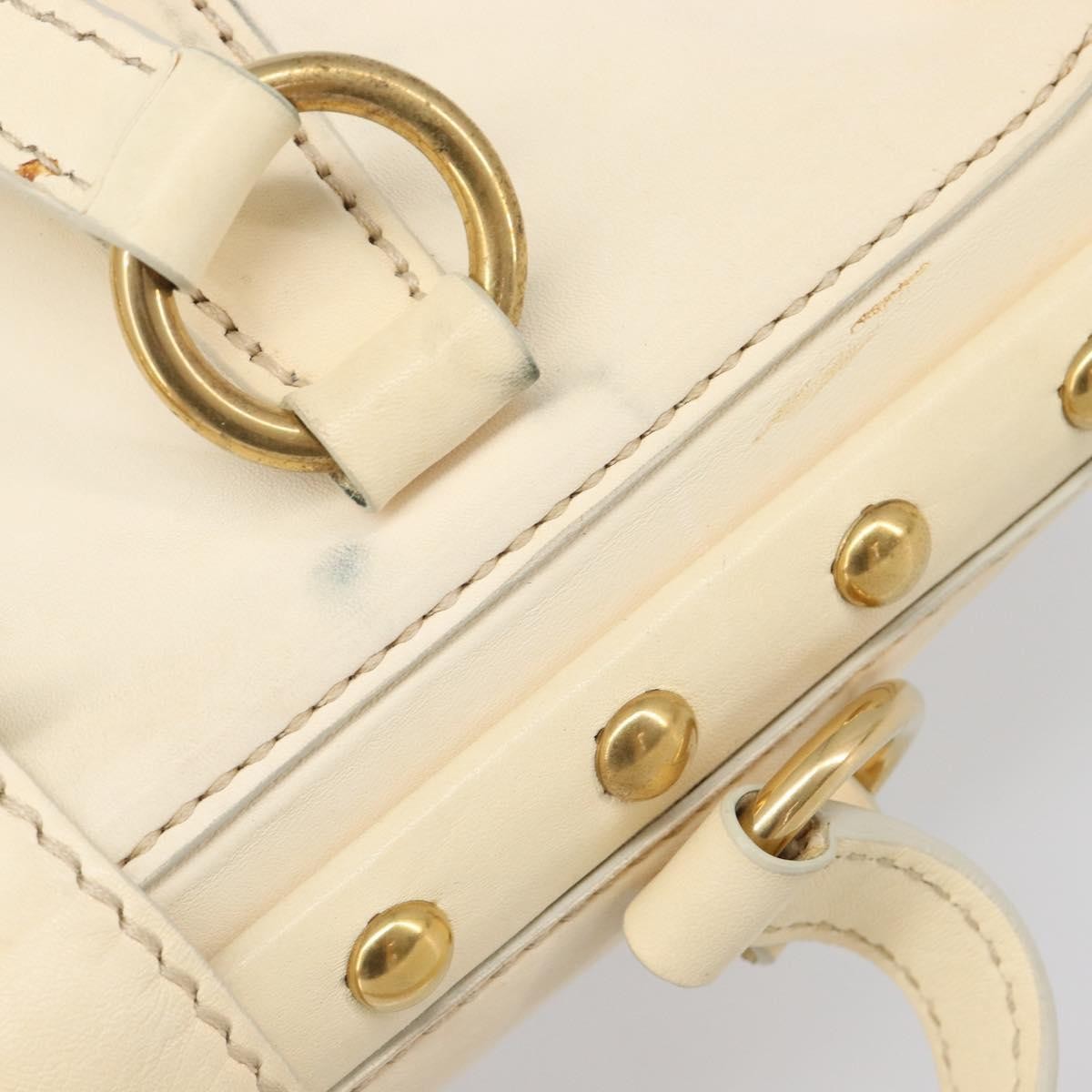 Miu Miu Beau Top Handle Leather Beige Leather Handbag (Pre-Owned)