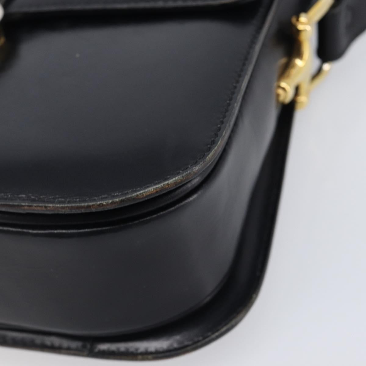 Celine Horse Carriage Leather Black Leather Shoulder Bag Bag (Pre-Owned)