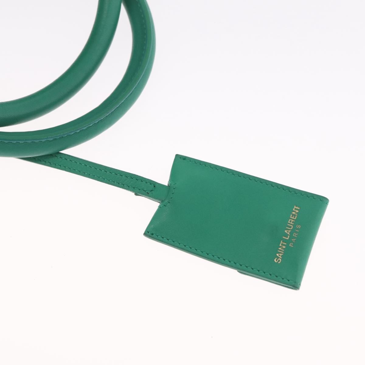 Saint Laurent Classic Y Cabas Leather Green Leather Tote Bag Bag (Pre-Owned)