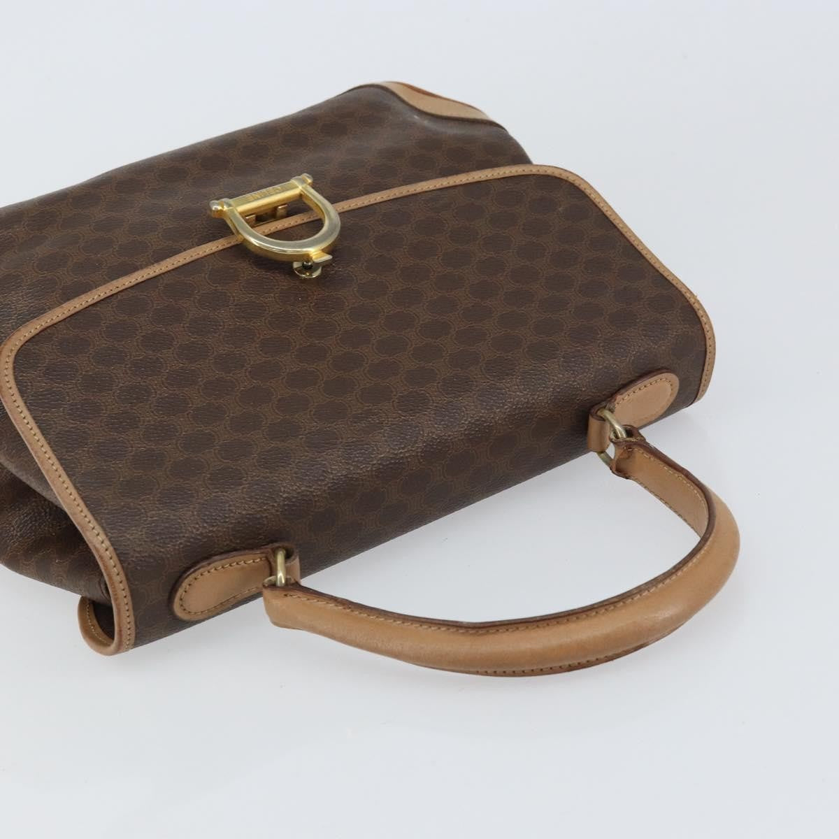 Celine Vintage Macadam Canvas Brown Pvc Handbag (Pre-Owned)