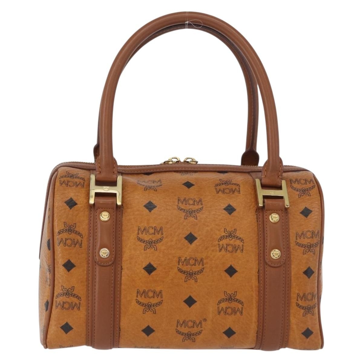 MCM Visetos Logogramme Leather Brown Leather Handbag (Pre-Owned)